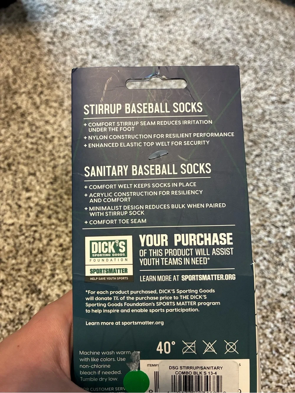 DSG Stirrup & Sanitary Baseball Socks Combo Pack - White Socks and Black Stirrup